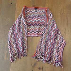 Missoni Knit Fringe Shawl